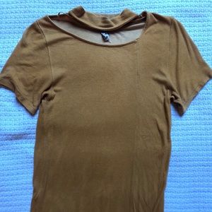 Free People shirt, mustard, asymmetric